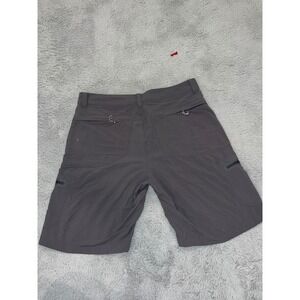 LL Bean Men's Grey Nylon Spandex Cargo Shorts Zip Pockets Outdoor Size 33